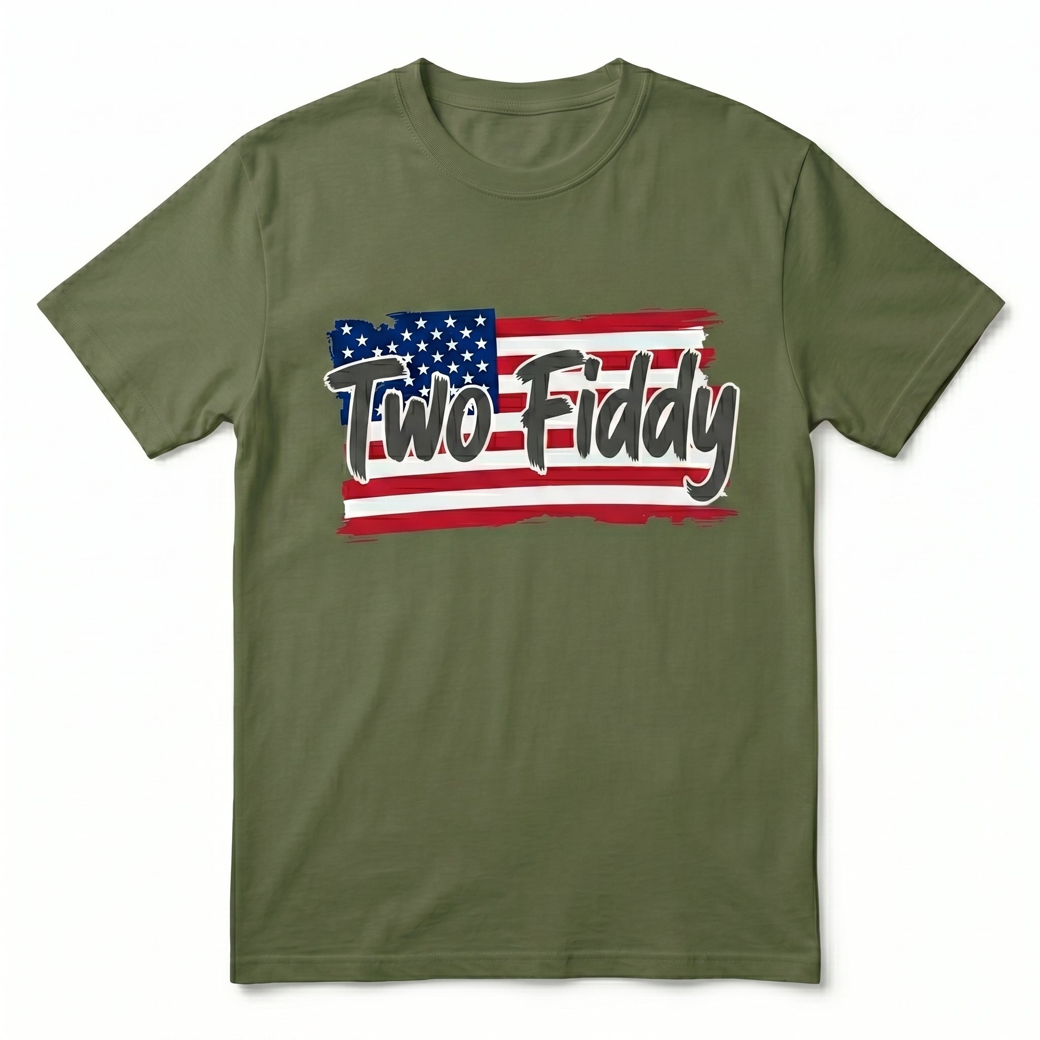 Two Fiddy American Flag Graphic Tee