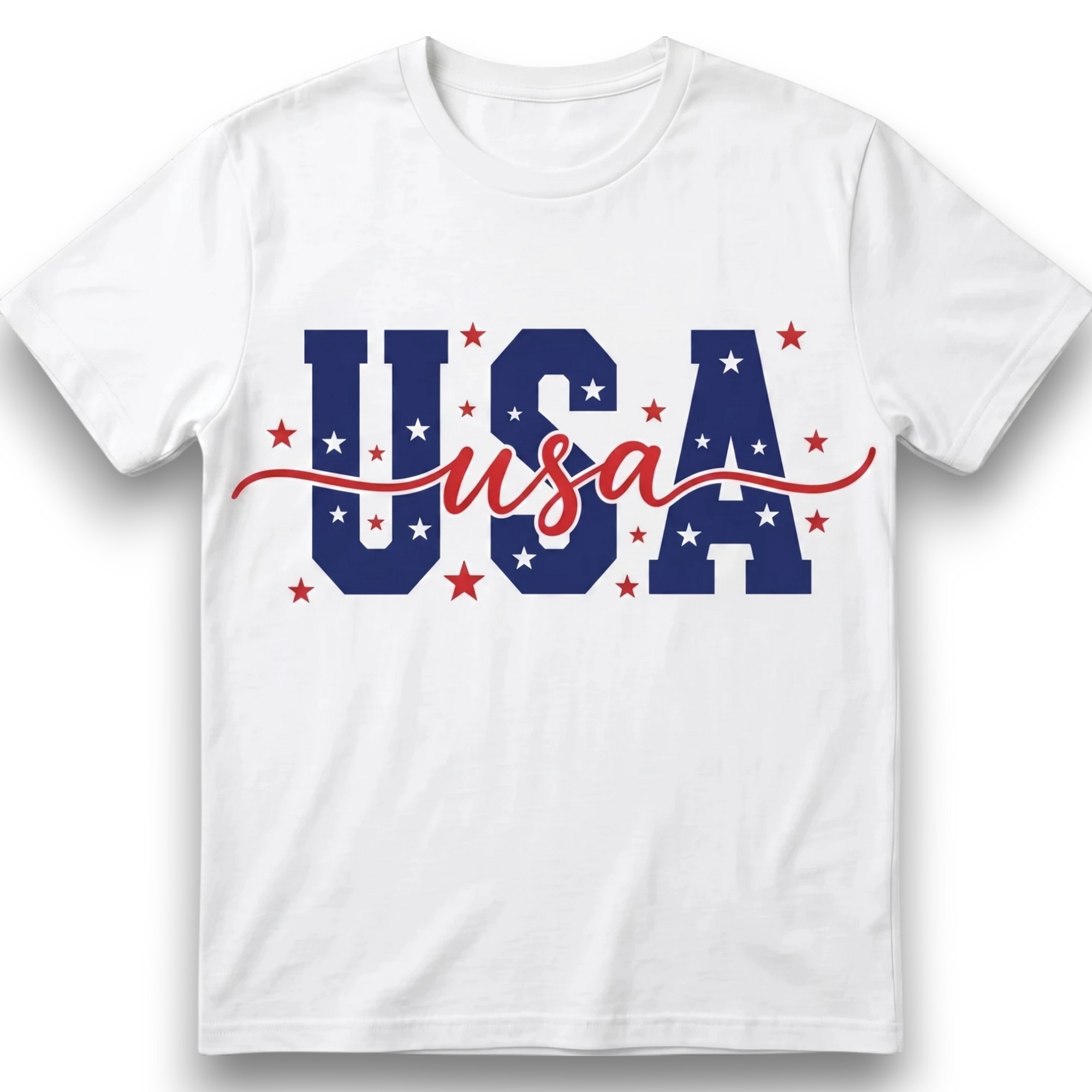 USA Patriotic Stars Graphic T-Shirt – Unisex American Flag Style Tee