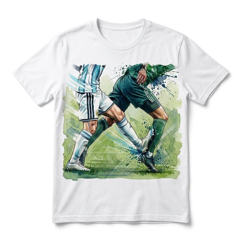 Soccer Duel Graphic T-Shirt | Soccer Art Tee