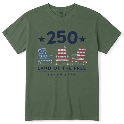 250th Anniversary Patriotic T-Shirt - Land of the Free Since 1776